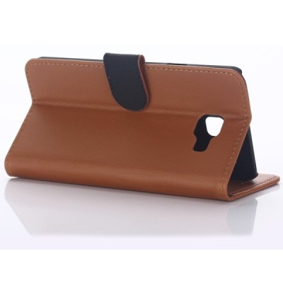 Samsung Galaxy A7 2017 (A720) atvēramais ādas gaiši brūns retro maciņš (maks) / Vacins.lv