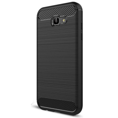 Samsung Galaxy A7 2017 (A720) „Carbon“ kieto silikono TPU juodas dėklas - nugarėlė / Priedai.lt