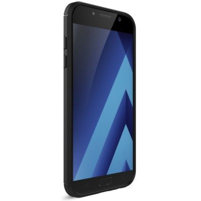 Samsung Galaxy A7 2017 (A720) „Carbon“ kieto silikono TPU juodas dėklas - nugarėlė / Priedai.lt