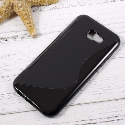 Samsung Galaxy A7 2017 (A720) „S-Line“ cieta silikona (TPU) melns apvalks / vacins.lv