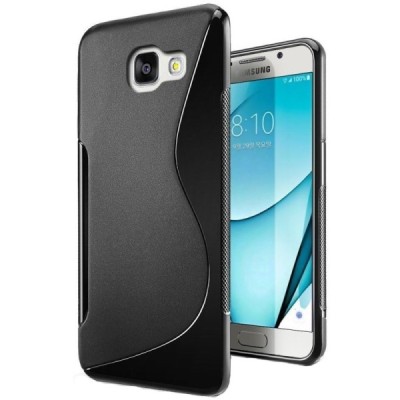 Samsung Galaxy A7 2017 (A720) „S-Line“ kieto silikono TPU juodas dėklas - nugarėlė / Priedai.lt
