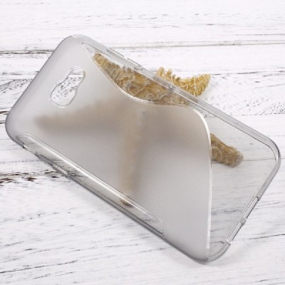 Samsung Galaxy A7 2017 (A720) „S-Line“ kieto silikono skaidrus TPU pilkas dėklas - nugarėlė / Priedai.lt