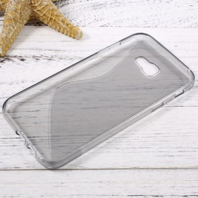 Samsung Galaxy A7 2017 (A720) „S-Line“ kieto silikono skaidrus TPU pilkas dėklas - nugarėlė / Priedai.lt