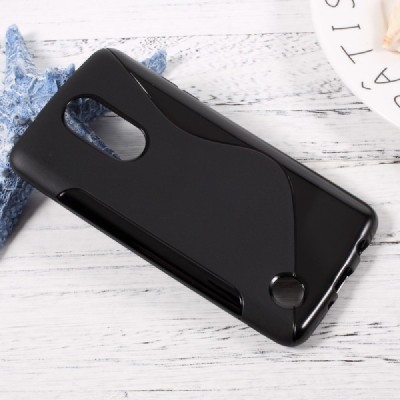 LG K8 2017 (X240, M200N) „S-Line“ cieta silikona (TPU) melns apvalks / vacins.lv