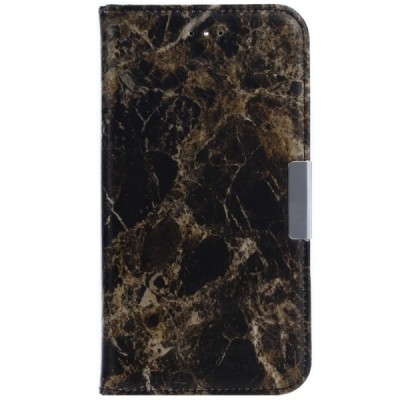 LG K8 2017 (X240, M200N) „Marble“ atvēramais ādas brūns maciņš - maks / Vacins.lv