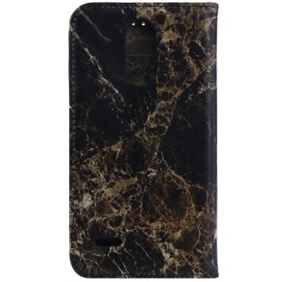 LG K8 2017 (X240, M200N) „Marble“ atverčiamas rudas odinis dėklas - knygutė / Priedai.lt