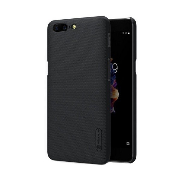 „Nillkin“ Frosted Shield apvalks - melns (OnePlus 5)