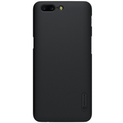 OnePlus 5 (OnePlus Five) Nillkin Frosted Shield melns plastmasas apvalks / vacins.lv