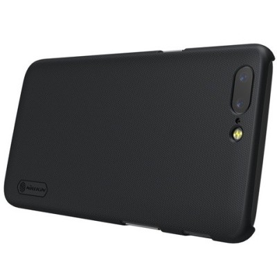 OnePlus 5 (OnePlus Five) Nillkin Frosted Shield melns plastmasas apvalks / vacins.lv