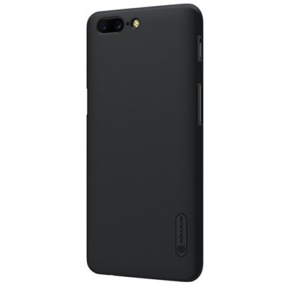 OnePlus 5 (OnePlus Five) Nillkin Frosted Shield melns plastmasas apvalks / vacins.lv