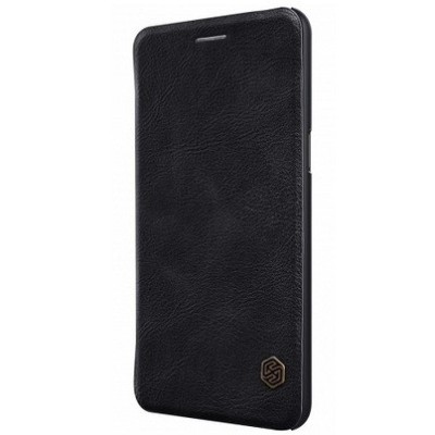 Prabangus „Nillkin“ Qin serijos juodas odinis atverčiamas OnePlus 5 (OnePlus Five) dėklas / Priedai.lt