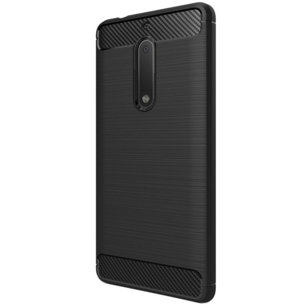 „Carbon“ kieto silikono (TPU) dėklas - juodas (Nokia 5)