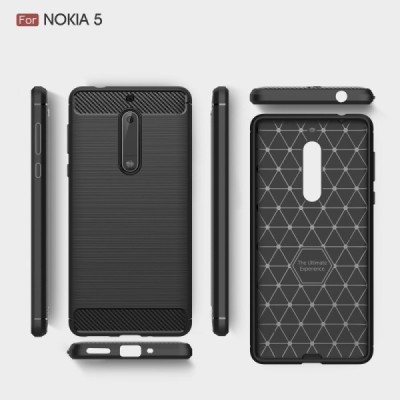 Nokia 5 „Carbon“ kieto silikono TPU juodas dėklas - nugarėlė / Priedai.lt