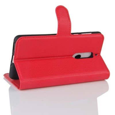 Nokia 5 atvēramais ādas sarkans maciņš, grāmata (maks) / Vacins.lv