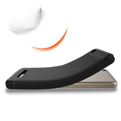 Xiaomi Redmi 4A „Carbon“ cieta silikona (TPU) melns apvalks / vacins.lv