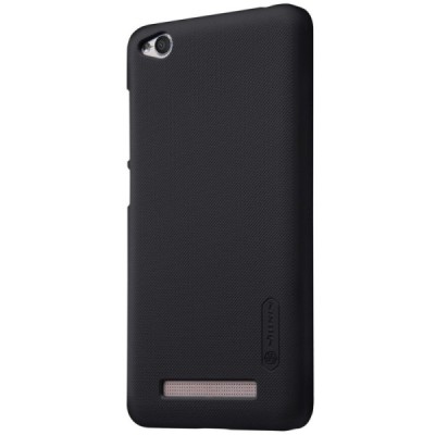 Xiaomi Redmi 4A Nillkin Frosted Shield melns plastmasas apvalks + ekrāna aizsargplēve / Vacins.lv