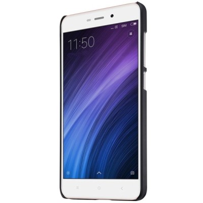 Xiaomi Redmi 4A Nillkin Frosted Shield melns plastmasas apvalks + ekrāna aizsargplēve / Vacins.lv
