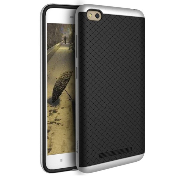 „IPAKY“ cieta silikona (TPU) apvalks - melns / sudrabs (Redmi 4A)