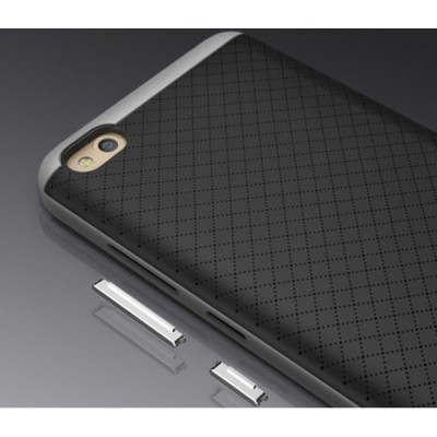 Xiaomi Redmi 4A „IPAKY“ cieta silikona (TPU) melns apvalks (apmales - sudrabā krāsā) / Vacins.lv