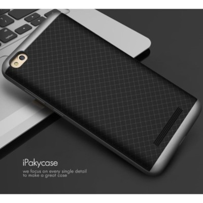 Xiaomi Redmi 4A „IPAKY“ cieta silikona (TPU) melns apvalks (apmales - pelekā krāsā) / Vacins.lv