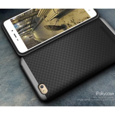 Xiaomi Redmi 4A „IPAKY“ cieta silikona (TPU) melns apvalks (apmales - pelekā krāsā) / Vacins.lv