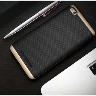 Xiaomi Redmi 4A „IPAKY“ kieto silikono TPU juodas (aukso spalvos apvadais) dėklas - nugarėlė / Priedai.lt