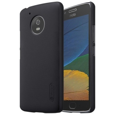 Motorola Moto G 5rd (5 Gen) Nillkin Frosted Shield melns plastmasas apvalks + ekrāna aizsargplēve / Vacins.lv