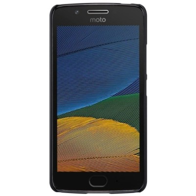 Motorola Moto G 5rd (5 Gen) Nillkin Frosted Shield melns plastmasas apvalks + ekrāna aizsargplēve / Vacins.lv