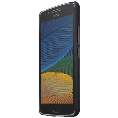 Motorola Moto G 5rd (5 Gen) Nillkin Frosted Shield melns plastmasas apvalks + ekrāna aizsargplēve / Vacins.lv