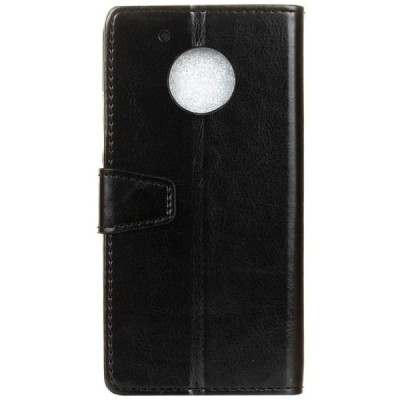 Motorola Moto G 5rd (5 Gen) atvēramais ādas melns maciņš, grāmata (maks) / Vacins.lv