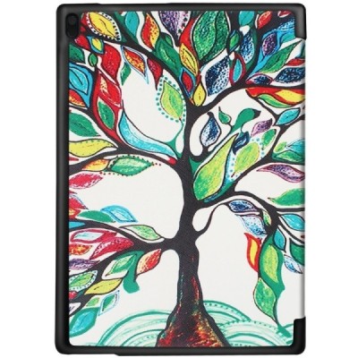 Lenovo Tab410 Plus (TB-X704F) atverčiamas spalvotas, baltas odinis dėklas - knygutė / Priedai.lt