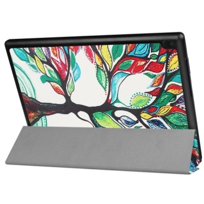 Lenovo Tab410 Plus (TB-X704F) atverčiamas spalvotas, baltas odinis dėklas - knygutė / Priedai.lt