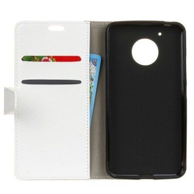 Motorola Moto G 5rd (5 Gen) atvēramais ādas balts maciņš, grāmata (maks) / Vacins.lv
