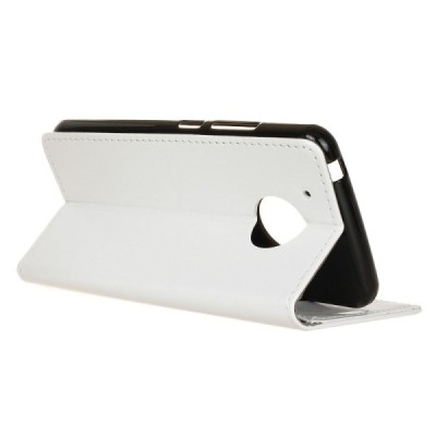 Motorola Moto G 5rd (5 Gen) atvēramais ādas balts maciņš, grāmata (maks) / Vacins.lv