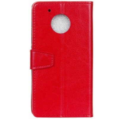 Motorola Moto G5 atvēramais ādas sarkans maciņš, grāmata (maks) / Vacins.lv