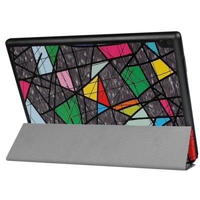 Lenovo Tab410 Plus (TB-X704F) atvēramais krāsains, pelēks maciņš / Vacins.lv