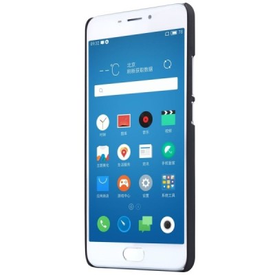 Meizu m5 note Nillkin Frosted Shield melns plastmasas apvalks + ekrāna aizsargplēve / Vacins.lv