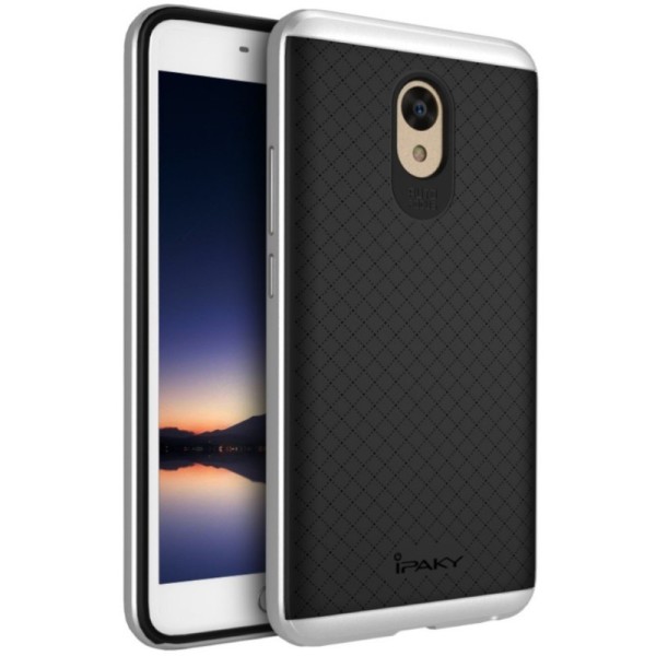 „IPAKY“ kieto silikono (TPU) dėklas - juodas / sidabrinis (m5 note)