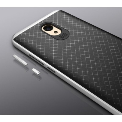 Meizu m5 note „IPAKY“ kieto silikono TPU juodas (sidabro spalvos apvadais) dėklas - nugarėlė / Priedai.lt