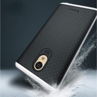 Meizu m5 note „IPAKY“ kieto silikono TPU juodas (sidabro spalvos apvadais) dėklas - nugarėlė / Priedai.lt