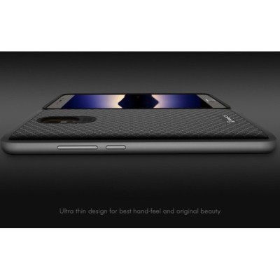 Meizu m5 note „IPAKY“ kieto silikono TPU juodas (pilkos spalvos apvadais) dėklas - nugarėlė / Priedai.lt