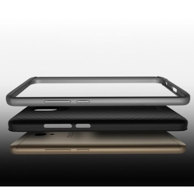 Meizu m5 note „IPAKY“ kieto silikono TPU juodas (aukso spalvos apvadais) dėklas - nugarėlė / Priedai.lt