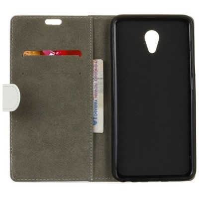 Meizu m5 note atvēramais ādas balts maciņš (maks) / Vacins.lv