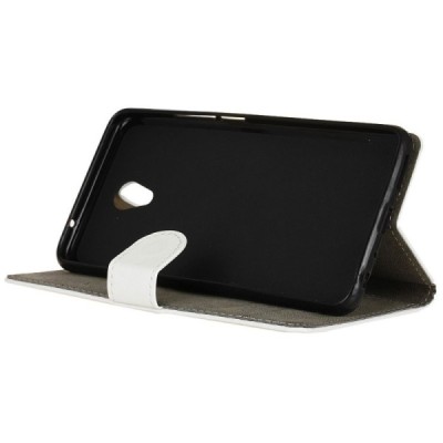 Meizu m5 note atvēramais ādas balts maciņš (maks) / Vacins.lv