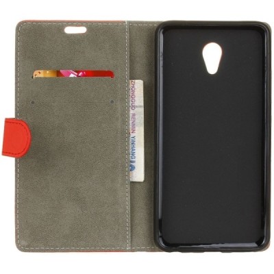 Meizu m5 note atvēramais ādas sarkans maciņš (maks) / Vacins.lv