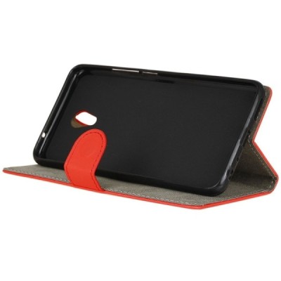 Meizu m5 note atvēramais ādas sarkans maciņš (maks) / Vacins.lv