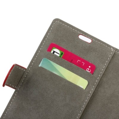 Meizu m5 note atvēramais ādas sarkans maciņš (maks) / Vacins.lv