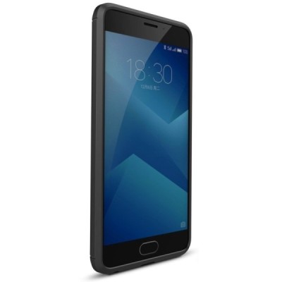 Meizu m5 note „Carbon“ cieta silikona (TPU) melns apvalks / vacins.lv