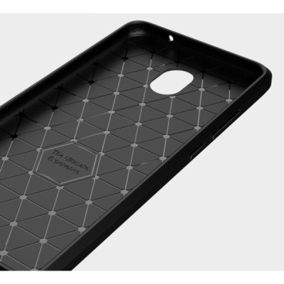 Meizu m5 note „Carbon“ cieta silikona (TPU) melns apvalks / vacins.lv