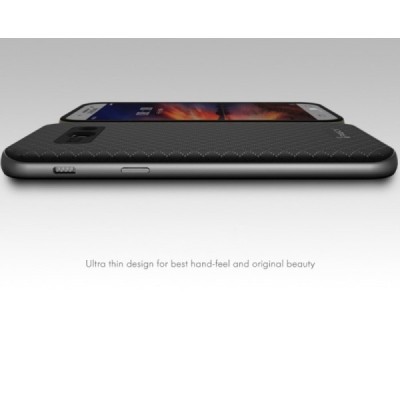 Samsung Galaxy A5 2017 (A520) „IPAKY“ cieta silikona (TPU) melns apvalks (apmales - pelekā krāsā) / Vacins.lv